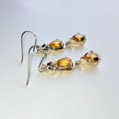 Citrine 925 Sterling Silver Earring Supplier