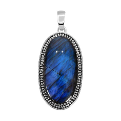 SILVER PENDANT WITH LABRADORITE GEMSTONE EXPORTER