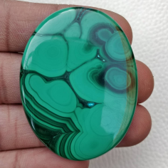 Natural Malachite Oval Shape Jewellery Making Cabochone Stone Supplier