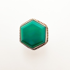 Green Onyx 925 Sterling Silver Ring Supplier
