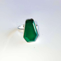 Green Onyx 925 Sterling Silver Ring Exporter