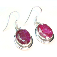 Sterling Silver Genuine Ruby Earrings supplier