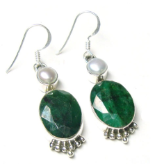 Emerald Quartz Earrings Silver Jewelry Supplier