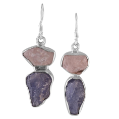 Tanzanite Rough Gemstone 925 Sterling Silver Earrings supplier