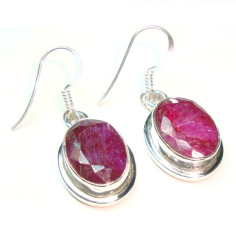 925 Sterling Silver Genuine Ruby Earrings Exporter