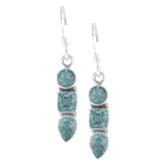 Blue Stone Earrings 925 Sterling Jewelry Supplier