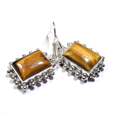 925 silver tiger eye pretty design brown tiger eye earrings Exporter