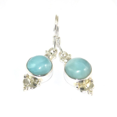 Wholesale Authentic Silver Blue Larimar Drop Earrings