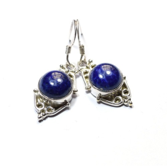 Wholesale 925 sterling silver blue lapis stone drop earrings