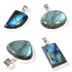 Standard Quality Silver Jewelry Natural Labradorite Pendant Supplier