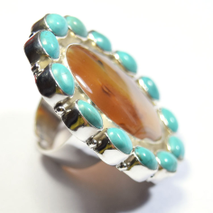 Turquoise montana agate statement rings Manufacturer