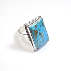 Blue Copper Turquoise Rings Supplier