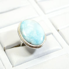 Larimar Stone Sterling Silver Ring Supplier