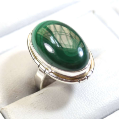 Wholesale Sterling Silver Rings Malachite Stone
