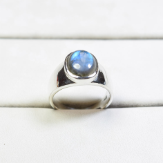 925 Sterling Silver Rings Blue Fire Labradorite Rings Exporter