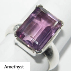 Amethyst Silver Ring Gemstone Jewelry 925 Silver Rings Exporter