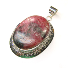 925 Sterling Silver Pendants Rhodonite Jewelry Wholesale Natural Stone Supplier