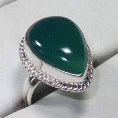 Green Onyx Gemstone 925 Sterling Silver Ring Exporter