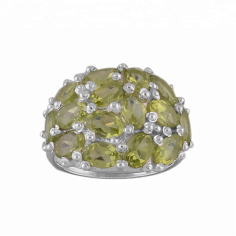 Pure Silver Gemstone Jewelry Peridot Stone Silver Rings Exporter
