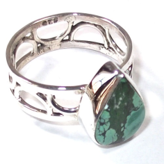 925 Sterling Silver Natural Blue Turquoise Rings Jewelry Supplier