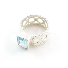 Blue Topaz Ring Silver Ring Exporter
