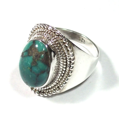 Blue Tibet turquoise 925 sterling silver handmade nepali rings Supplier