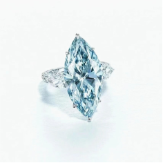 3Ct 5A High Quality Blue Aquamarine Ring Exporter