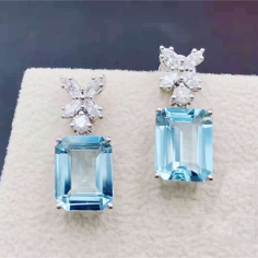 Aquamarine ring earring pendant necklace jewelry sets Exporter