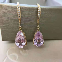 11.42ct kunzite women's earrings Supplier