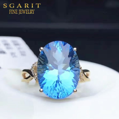 Natural Swiss Blue Topaz Ring Manufacturer