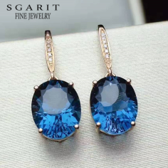 Natural London blue topaz pendant earrings Supplier