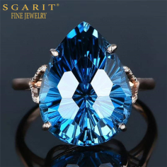 12ct natural London blue topaz ring Supplier
