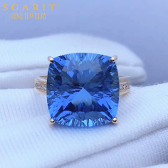 8.75ct Natural blue topaz stone ring Exporter