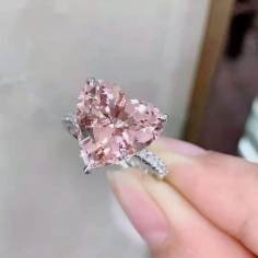 18K Gold 7.08Ct Morganite Stone Rings Supplier