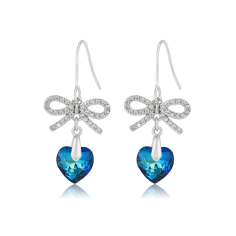 Crystals elegant Valentine's day heart earring Supplier