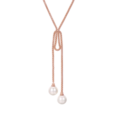 Wholesale pearl necklace, special design rose gold color women's necklace