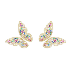 Gold plated hot sale earrings butterfly earrings Wholesaler