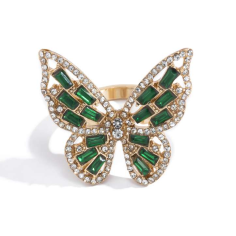 Butterfly finger adjustable crystal fashion women rings Manufacturer