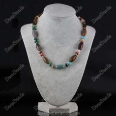 Gemstone With Alloy Findings Rondelle Spacer Necklaces Wholesaler