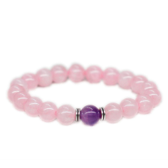 Rose quartz bracelet Amethyst jewelry Fertility Balance bracelet Supplier