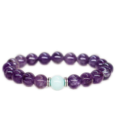 Purple amethyst bracelet Reiki healing crystal jewelry Anxiety bracelet Supplier