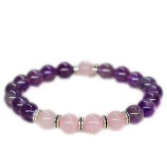 Amethyst bracelet jewelry Rose quartz Reiki heal bracelet Supplier