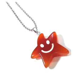 Carnelian sea star shell happy face natural gemstone necklaces Exporter