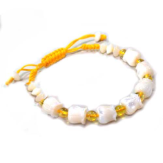 Shell tulip yellow crystal round bead bracelet Exporter