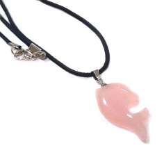 Rose quartz dolphin pendant natural gemstone necklace Exporter