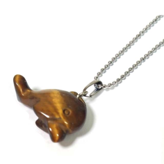 Tiger eye whale pendant necklace natural gemstone pendants Supplier