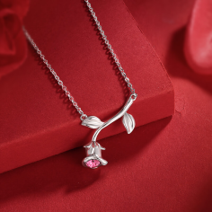 Dainty Rose Flower Pendant Necklace Exporter