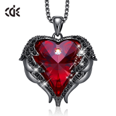 Precious Gemstone Necklace Forever Jewelry Austrian Crystal Brass Heart Exporter