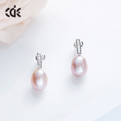 Fashion Design 925 Sterling Silver Women Pearl Earring With Zircon Exporter