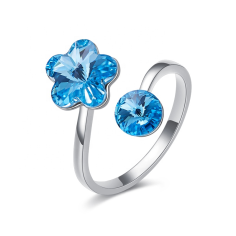 Wholesale Resizable Ring Jewelry Blue Brass Gemstone Jewelry